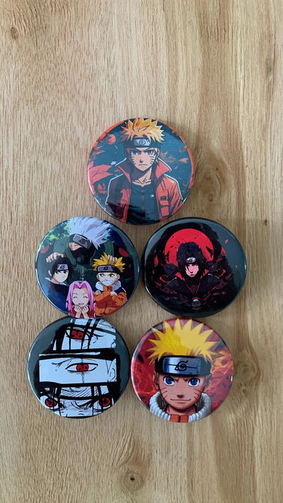 Pines prendedores Naruto 38mm x 5 und Surtidos - Circulares de metal
