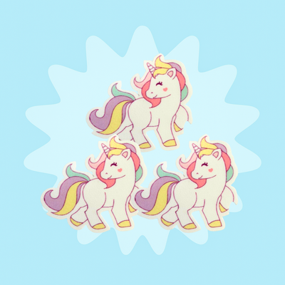 3 Parches Unicornio Blanco