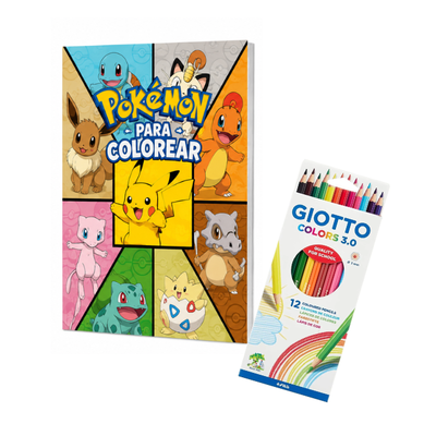 Libro Para Colorear Pokémon + 14 lápices 