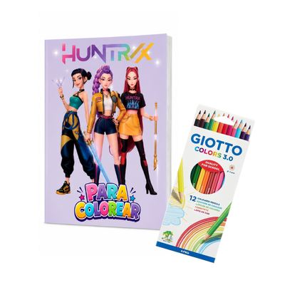 Libro Para Colorear Guerreras Kpop+ 14 lápices 