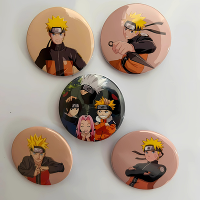 Pines Prendedores 38mm Circulares Pack x5 unidades - Anime Distintas Series
