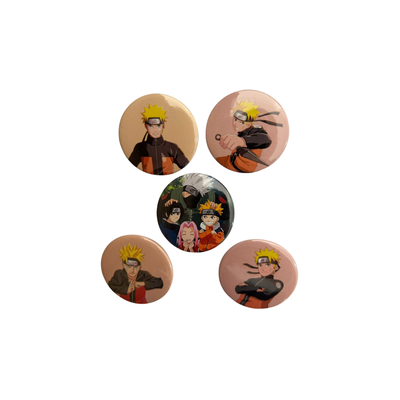 Pack Pin Prendedor 38mm x5 unidades - Naruto
