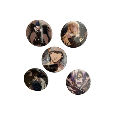 Pack Pin Prendedor 38mm x5 unidades - Death Note