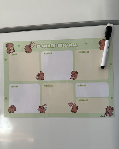 Planner Semanal Capibara + Marcador