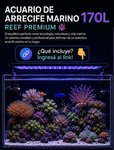 Acuario Marino de Arrecife 170litros Completo