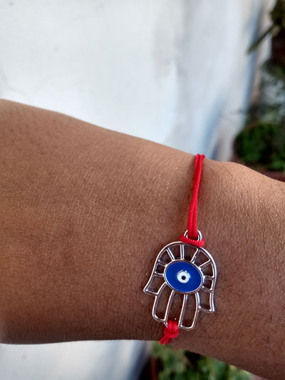 Pulsera mano de Fátima  con ojo turco