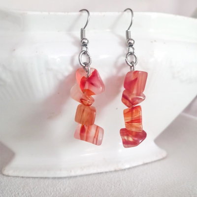 Aros obsidiana, coralina, coral 
