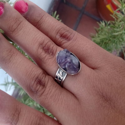 Anillo chips amatista