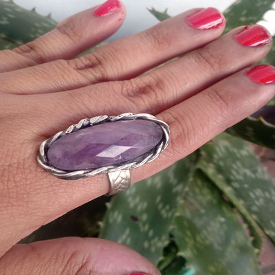Anillo amatista Facetado