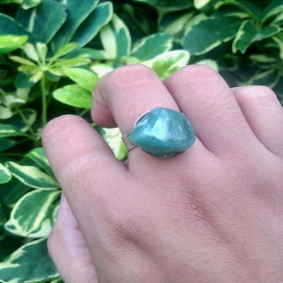 Anillos con piedra cuarzo verde 