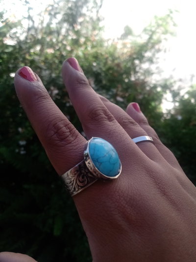 Anillo turquesa simple 