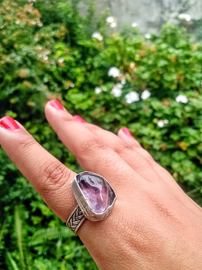 Anillo  amatista simple 