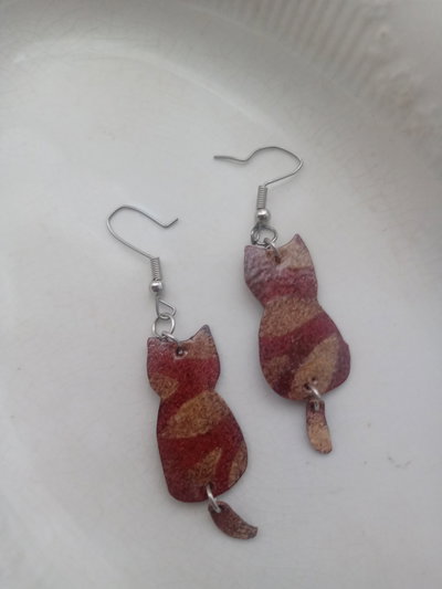 Aros gatito esmaltados 