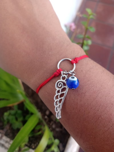 Pulsera  amuleto ojo turco con ala 
