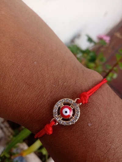 Pulsera ojo turco rojo stras  hilo rojo