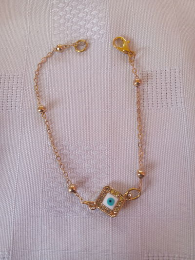 Pulsera ojo turco blanco estras