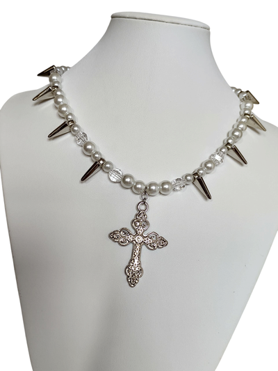 Collar Chloe - Acero (cruz de material fundición)