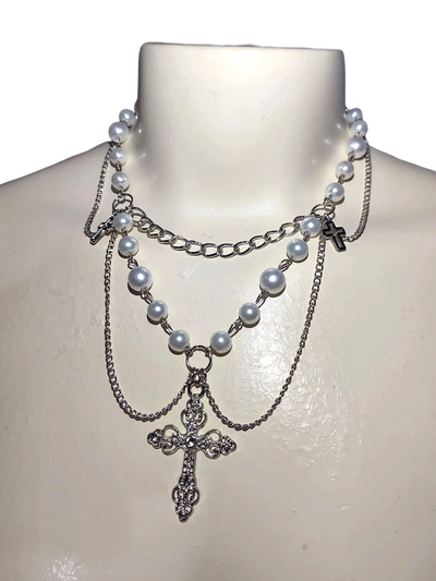 Collar Lyssa - Acero (cruces de material fundición)