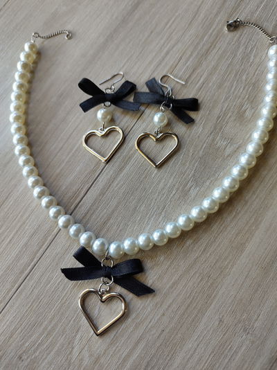 Set Megan - Acero (corazones de material fundición)