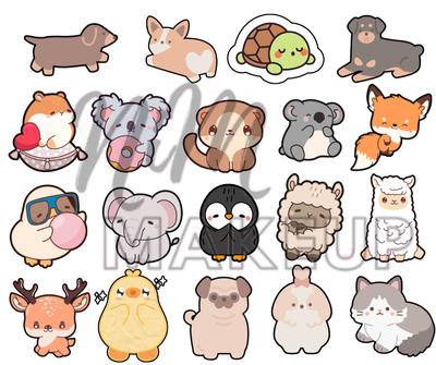 Plantilla de stickers "Animales" (Producto digital - Entrega inmediata por mail)