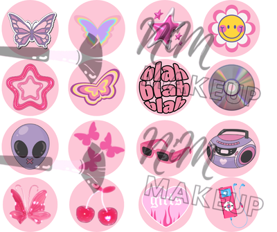 Plantilla de stickers "2000s círculo" (Producto digital - Entrega inmediata por mail)