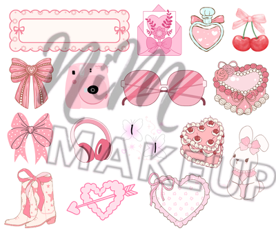 Plantilla de stickers "Coquette" (Producto digital - Entrega inmediata por mail)