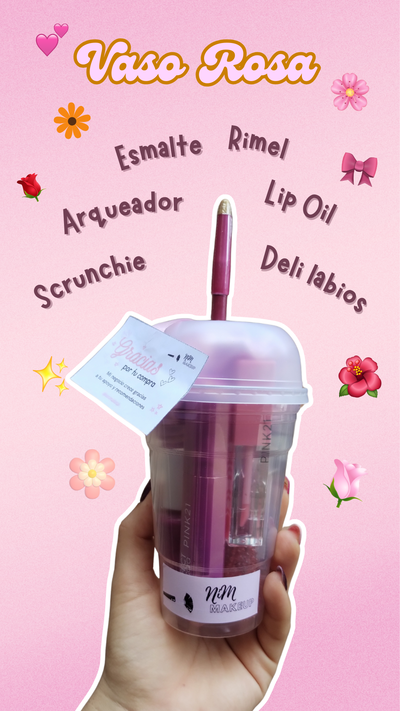 Combo Vaso Rosa 