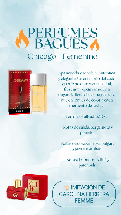 Perfume Chicago Femenino - Bagués 50ml 