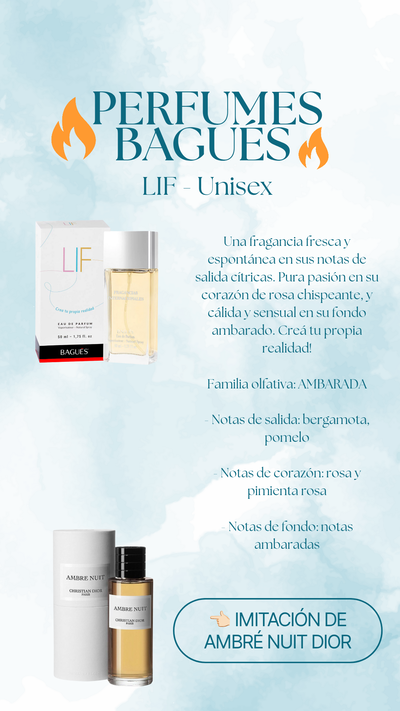 Perfume LIF Unisex - Bagués 50ml 
