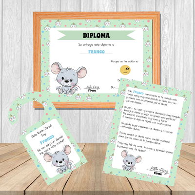 Kit Raton Perez - Certificados, alcancías y mas!