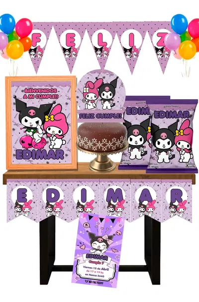 Kuromi - My Melody Cotillón Infantil Personalizado