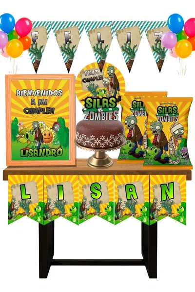 Plantas Vs Zombies Cotillón Infantil Personalizado