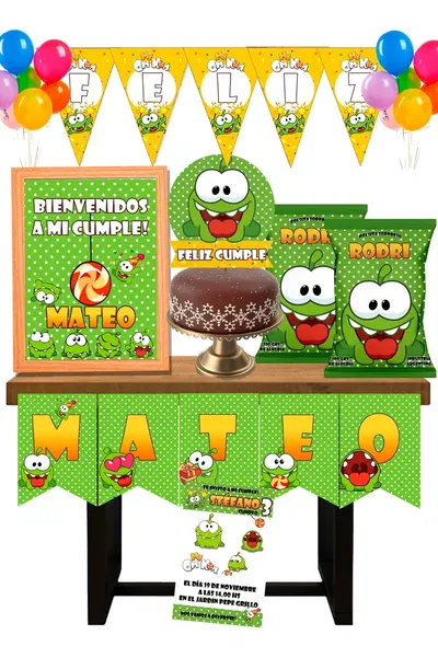 Om Nom Cotillón Infantil Personalizado