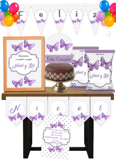 Mariposas Cotillón Infantil Personalizado