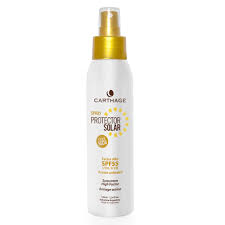 Carthage Protector Solar Spf 55 Aerosol Toque Seco 170ml facial y corporal