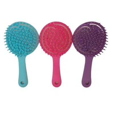Cepillo de pelo anti frizz redondo colores pasteles surtidos