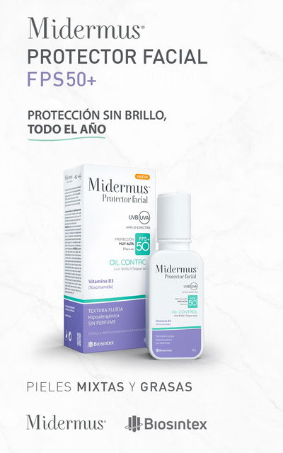 Protector solar facial fps50+ toque seco 60 g con niacinamida 2% MIDERMUS