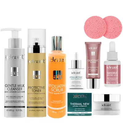 Kit X 8 Idraet Limpieza Facial Peeling Glicolico Mandelico
