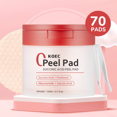 Almohadillas pad exfoliantes de ácido láctico, ácido salicílico y ácido succínico 70 u