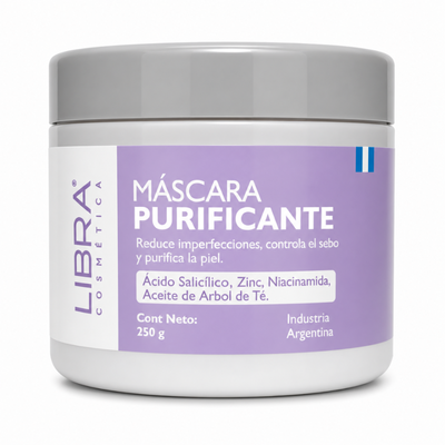 Mascara Purificante 250 g Ácido Salicílico, Zinc, Niacinamida y Aceite de Árbol de Té