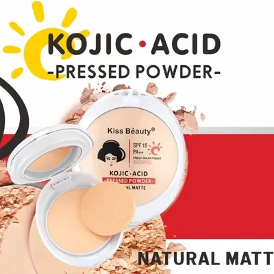 Polvo compacto con Acido Kojico kiss beuty protector solar FPS 15 (con repuesto y espejo)