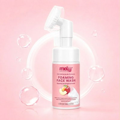 Espuma de limpieza blanqueadora niacinamida extracto durazno 100 ML con cepillo silicona