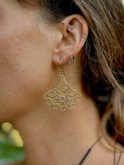 Aros Gota Mandala en bronce✨