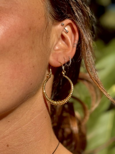 Aros Argolla con Textura en bronce✨