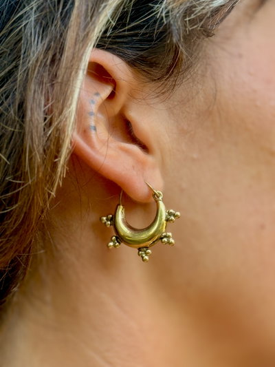 Aros argolla Tribal en bronce✨