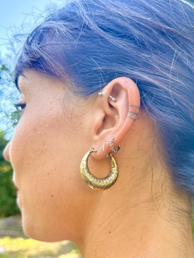 Aros Luna Tribal en bronce✨