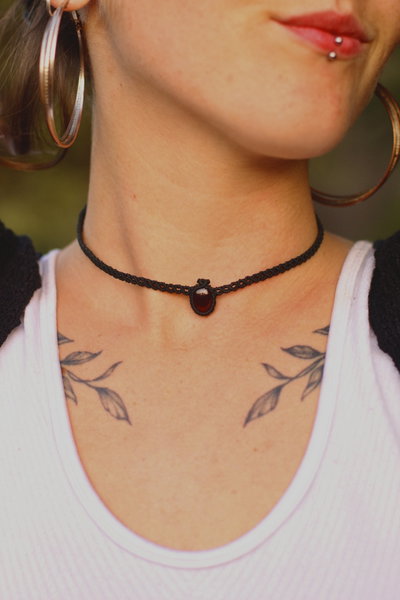 Granate y micro macramé🖤