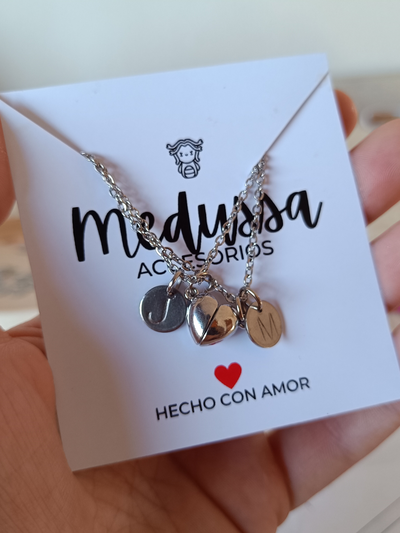 DOS CADENITAS - DOS MEDALLAS - CON DIJE IMÁN PARA COMPARTIR