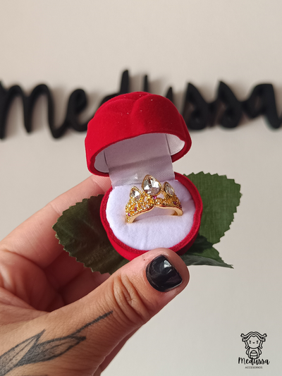 ANILLO CORONA RAPUNZEL + ESTUCHE ROSE