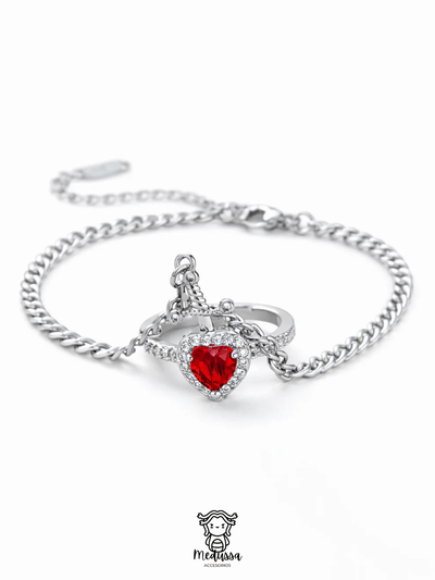 SET LOVE ❤🗡- PULSERA CORAZÓN Y PULSERA DAGA